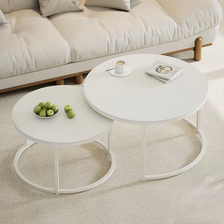 シンプルホワイト　コーヒーテーブルセット　-C-387