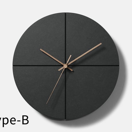 チャコールブラック無騒音壁時計（サークル）｜壁掛け時計-29cm