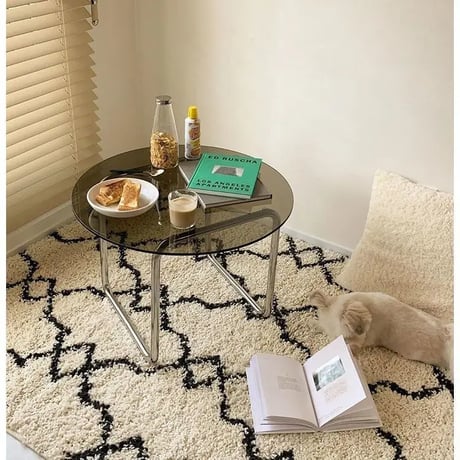 北欧　ガラスコーヒーテーブル -60cm　-C-306