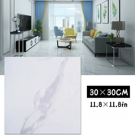 大理石調　床タイル　PVC　置くだけ　簡単　DIY　30㎝×30㎝　カラー各種　20枚１セット　-DL-1007