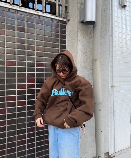 balloon logo foaming hoodie