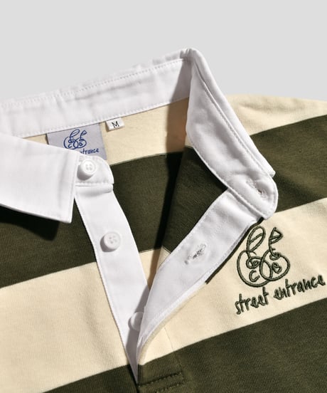 balloon rugger shirt / Khaki × Ivory