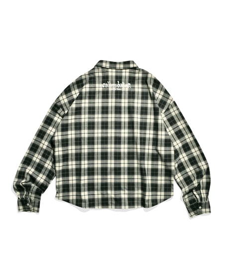 balloon plaid shirt / Green