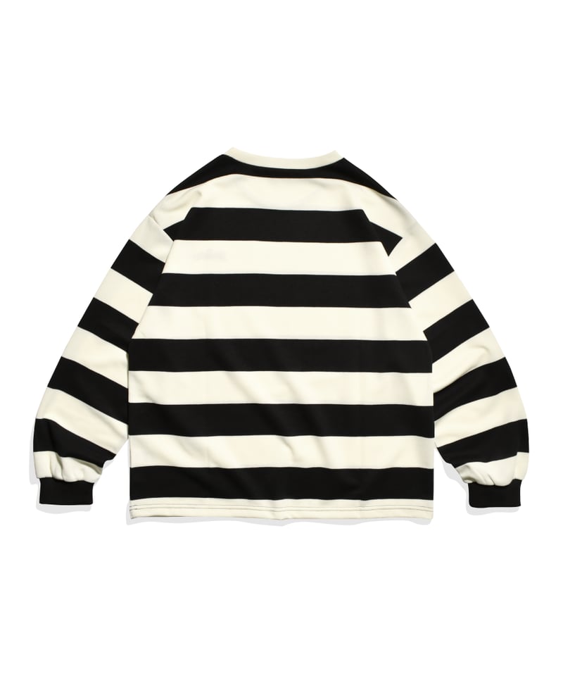 balloon border long tee / Black × Ivory | callm