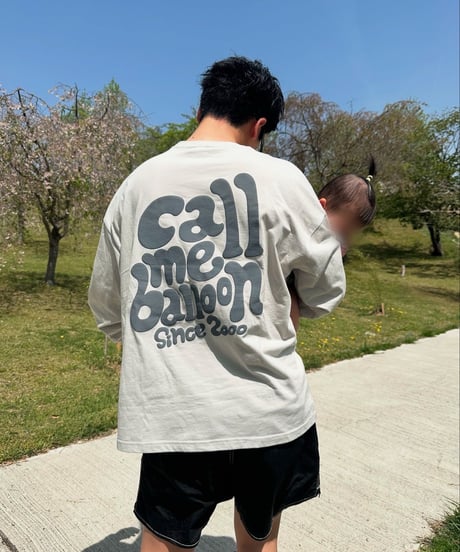 balloon long sleeve tee / Light Grey