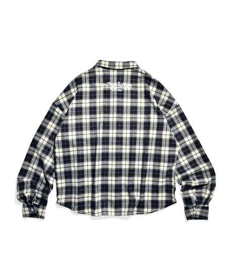 balloon plaid shirt / Navy