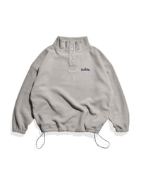 balloon fleece half button pullover / Grey