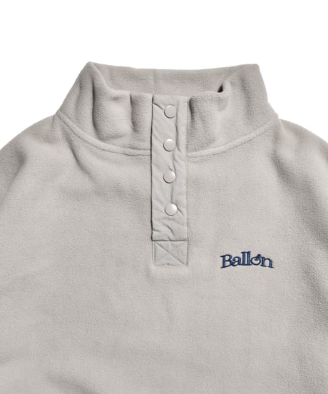 balloon fleece half button pullover / Grey