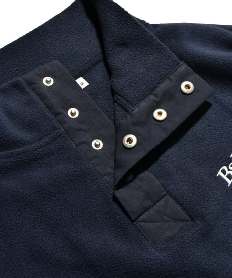 balloon fleece half button pullover / Navy