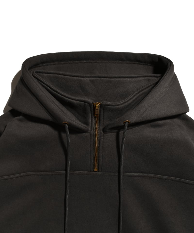 balloon half zip hoodie / Sumi Black | callmeba