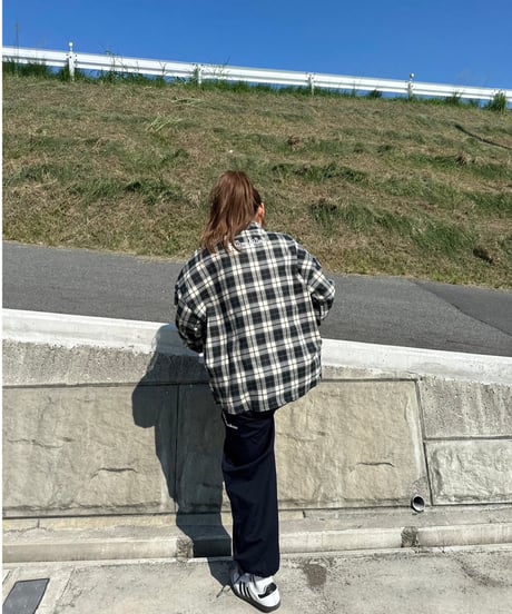 balloon plaid shirt / Green