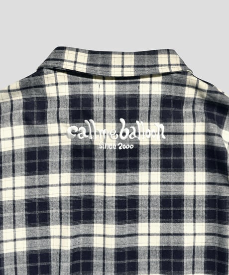 balloon plaid shirt / Navy