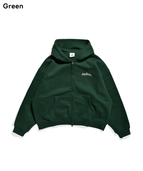 balloon logo box zip hoodie