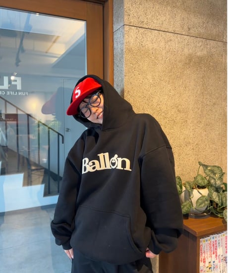 balloon logo foaming hoodie