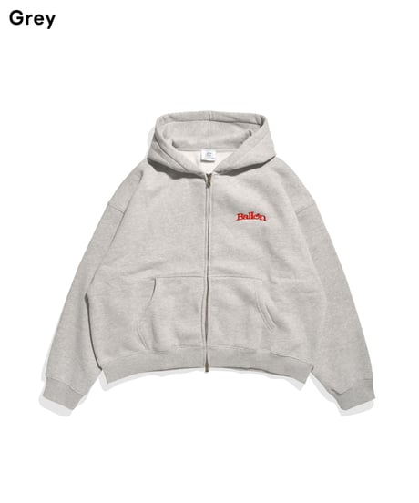 balloon logo box zip hoodie