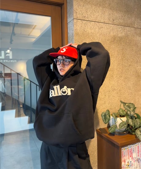 balloon logo foaming hoodie