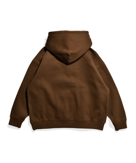 balloon half zip hoodie / Brown