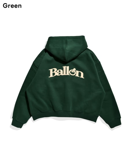 balloon logo box zip hoodie