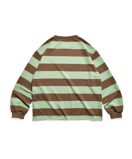 balloon border long tee / Brown × Mint
