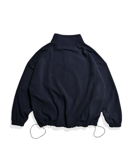 balloon fleece half button pullover / Navy