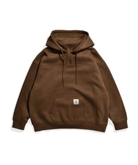 balloon half zip hoodie / Brown
