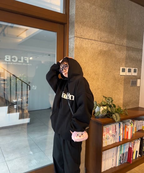balloon logo foaming hoodie
