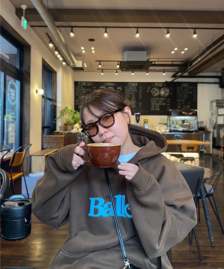 balloon logo foaming hoodie