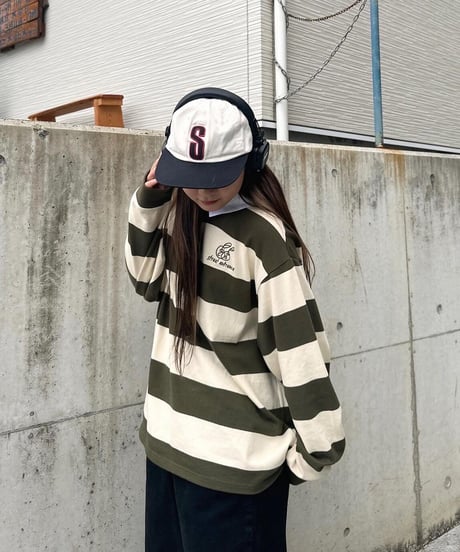 balloon rugger shirt / Khaki × Ivory
