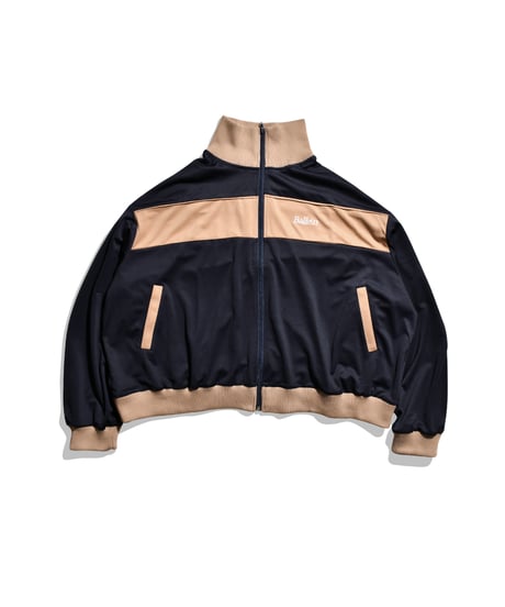 balloon track jacket / Navy × Beige