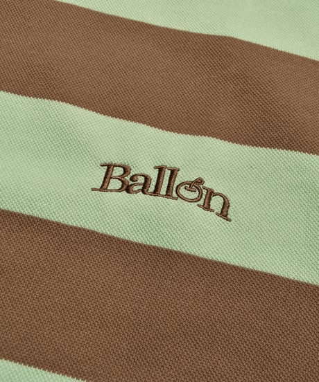 balloon border long tee / Brown × Mint