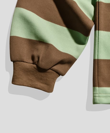 balloon border long tee / Brown × Mint