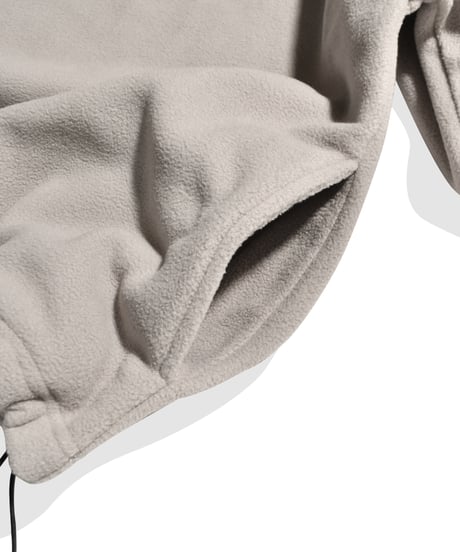 balloon fleece half button pullover / Grey