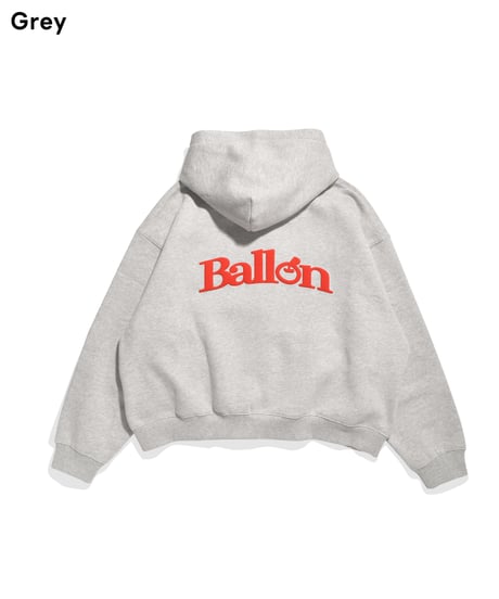 balloon logo box zip hoodie