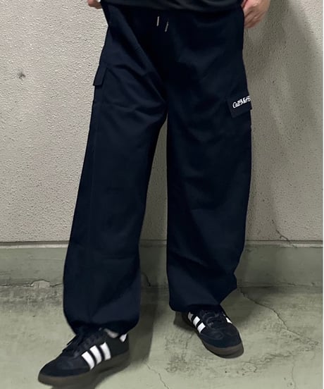 balloon easy wide cargo pants / navy