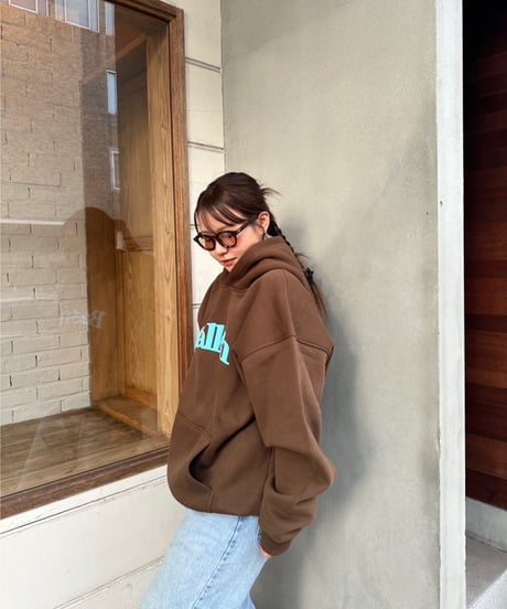 balloon logo foaming hoodie