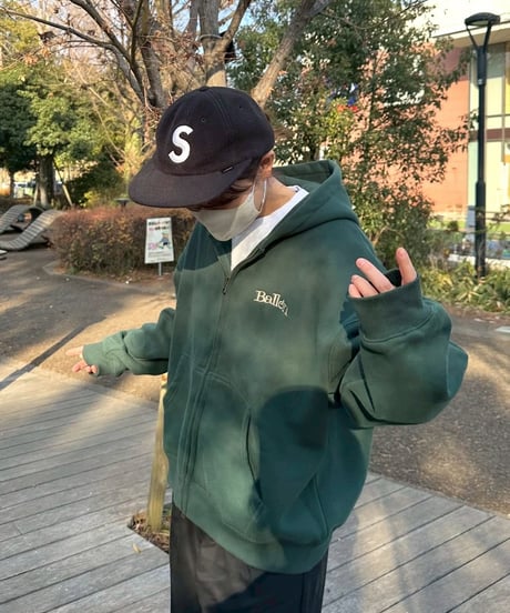 balloon logo box zip hoodie