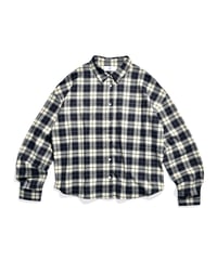 balloon plaid shirt / Navy