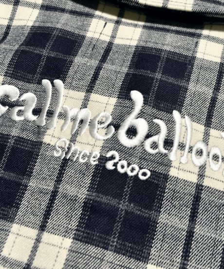 balloon plaid shirt / Navy