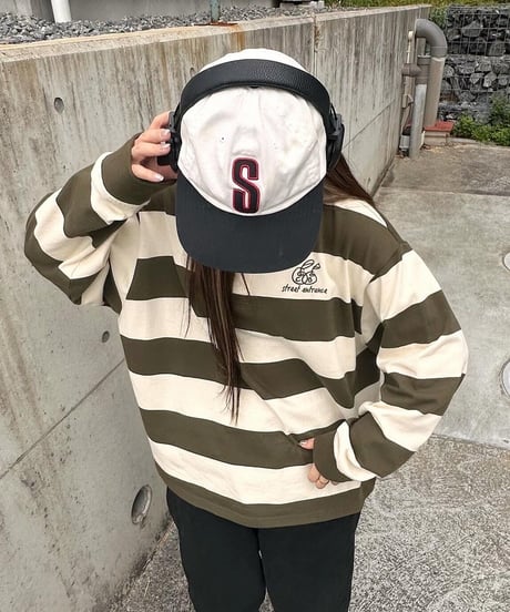 balloon rugger shirt / Khaki × Ivory