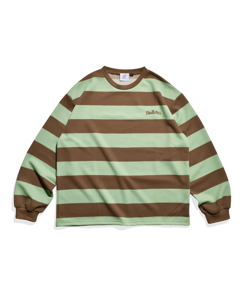 balloon border long tee / Brown × Mint | callme