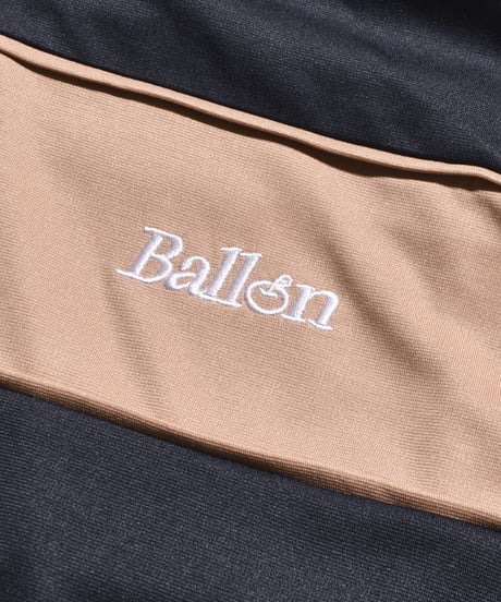 balloon track jacket / Navy × Beige
