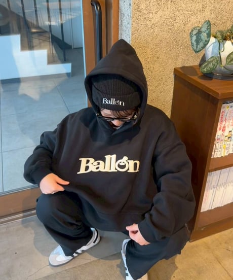 balloon logo foaming hoodie