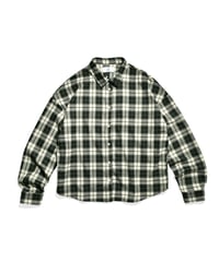 balloon plaid shirt / Green