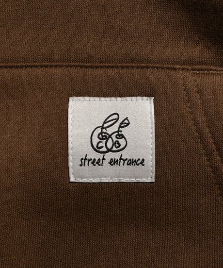 balloon half zip hoodie / Brown