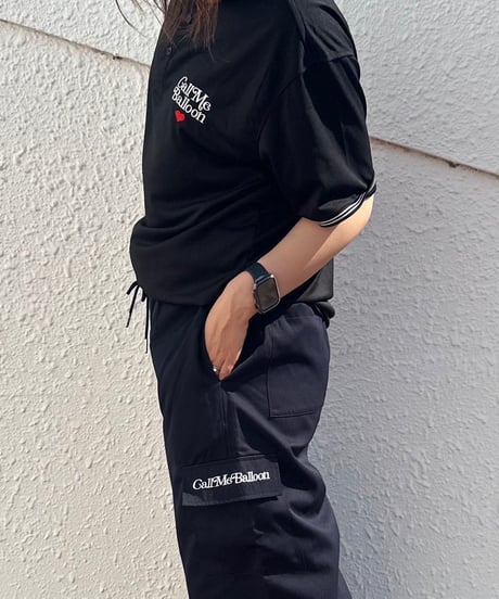 balloon easy wide cargo pants / navy
