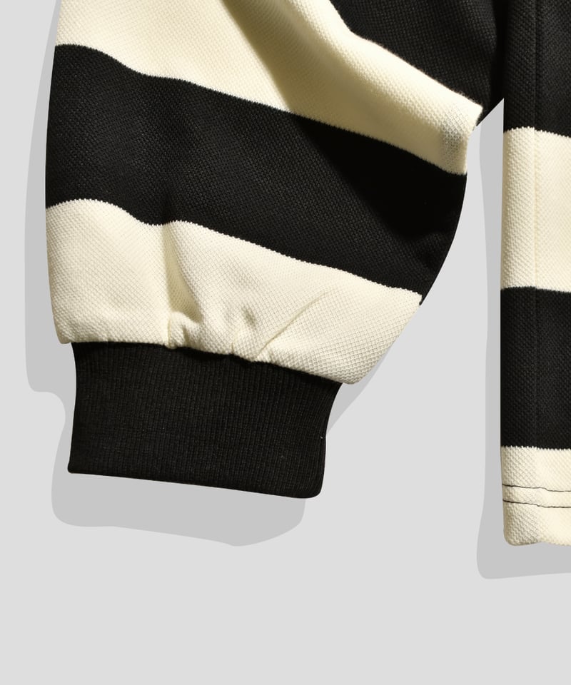 balloon border long tee / Black × Ivory | callm