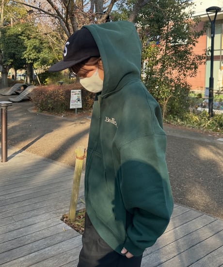 balloon logo box zip hoodie