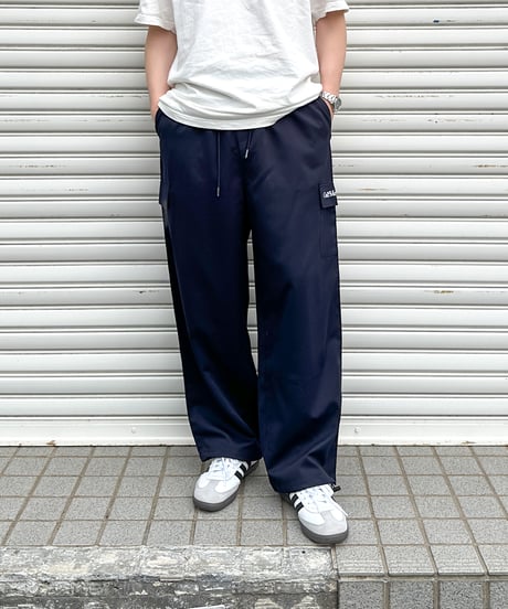balloon easy wide cargo pants / navy
