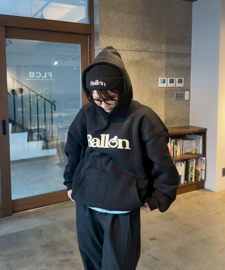 balloon logo foaming hoodie