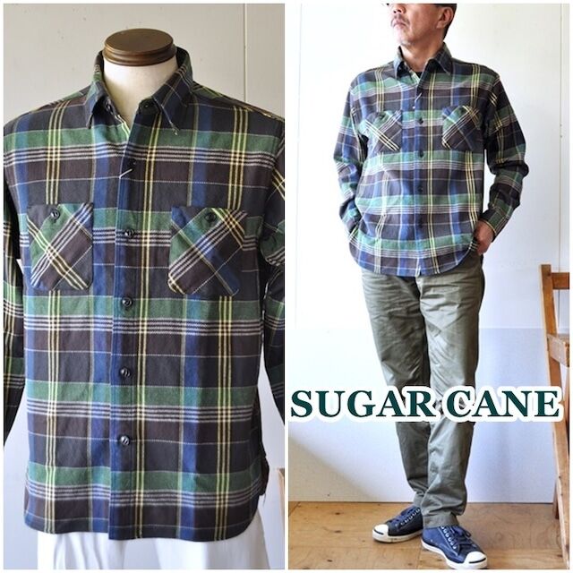 sugarcane シュガーケーン ツイルチェックワークシャツ sugarcane シュガーケーン ツイルチェックワークシャツ